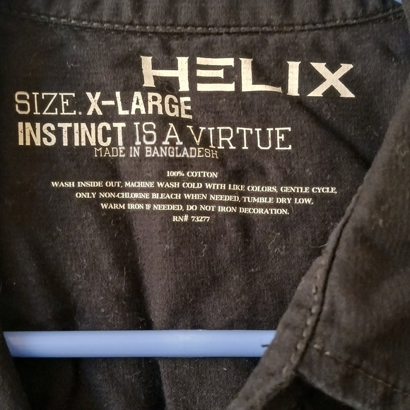 Boys Helix Instinct Is A Virtue Black Collar Shirt Size XL - Picture 3 of 10